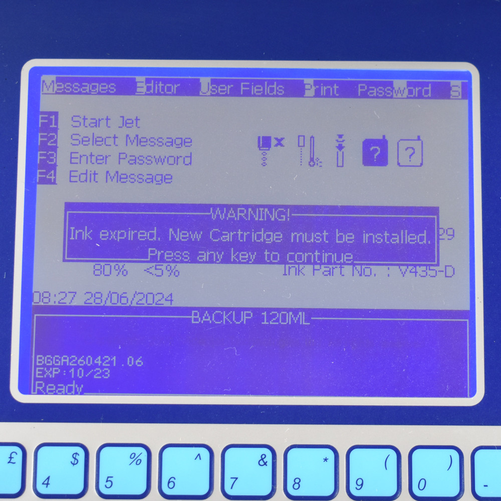 VideoJet 1520 Continuous Inkjet Printer Coding QR Code Machine 392095-202-01