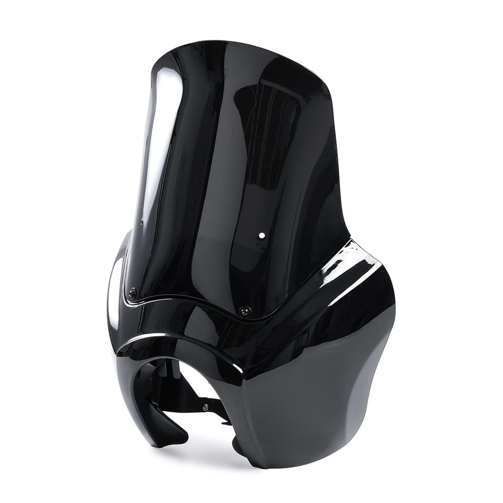 Gloss Black Front Headlight Fairing Cover with Black Windshield Windscreen