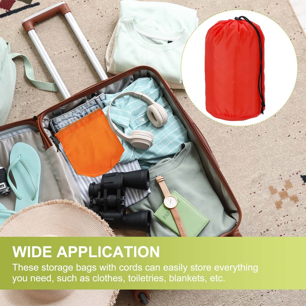 Stuff Sack, Nylon Waterproof Storage Sacks, 7x13Inch(Red)