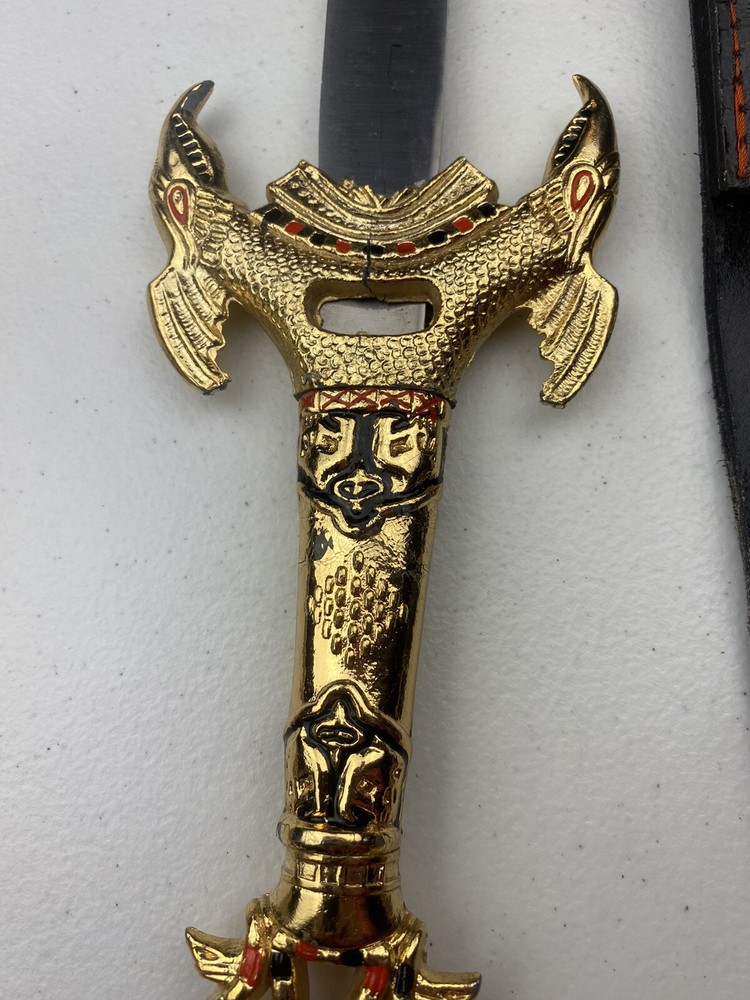 Decorative Dagger Heavy Gold Tone Handle (Needs TLC) 12” Blade