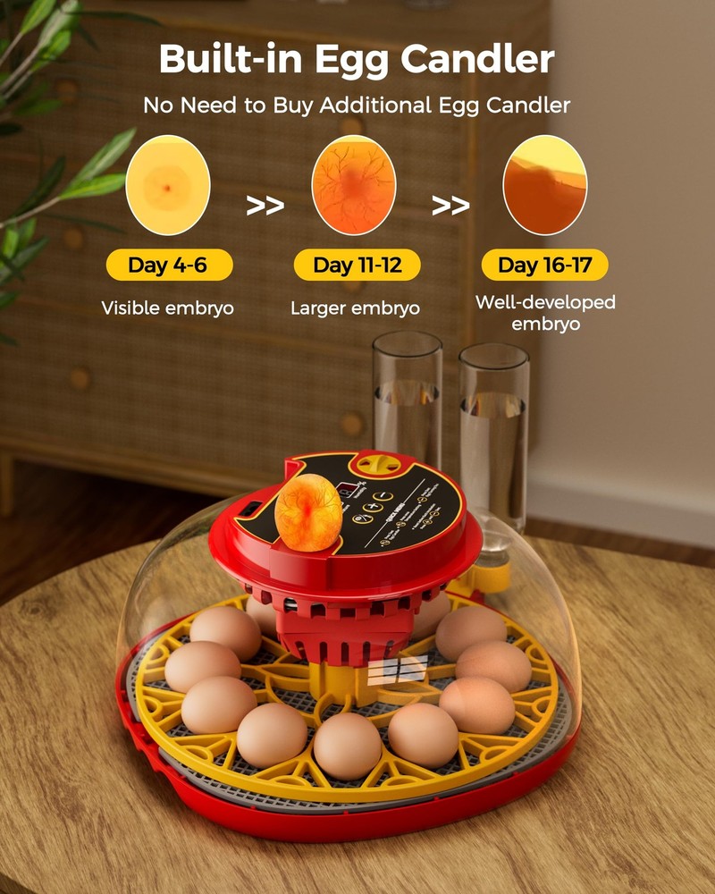 Incubator for Hatching Eggs,Automatic Turning,Temperature and Humidity Contro...