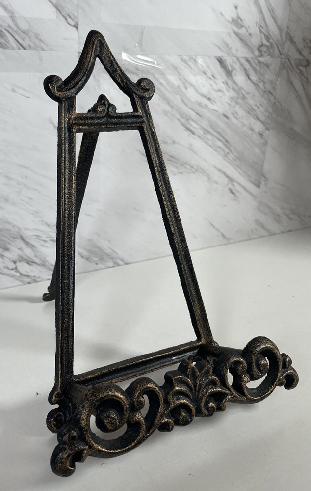 Easel Metal Scroll Art Display Plate Stand Desktop Shelf
