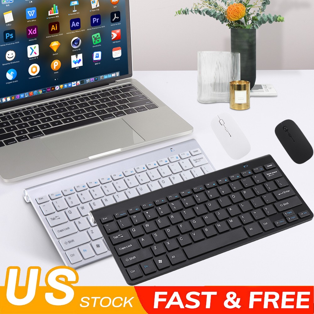 Wireless Keyboard And Mouse Combo Set 2.4G For PC Laptop Computer Full Size Slim