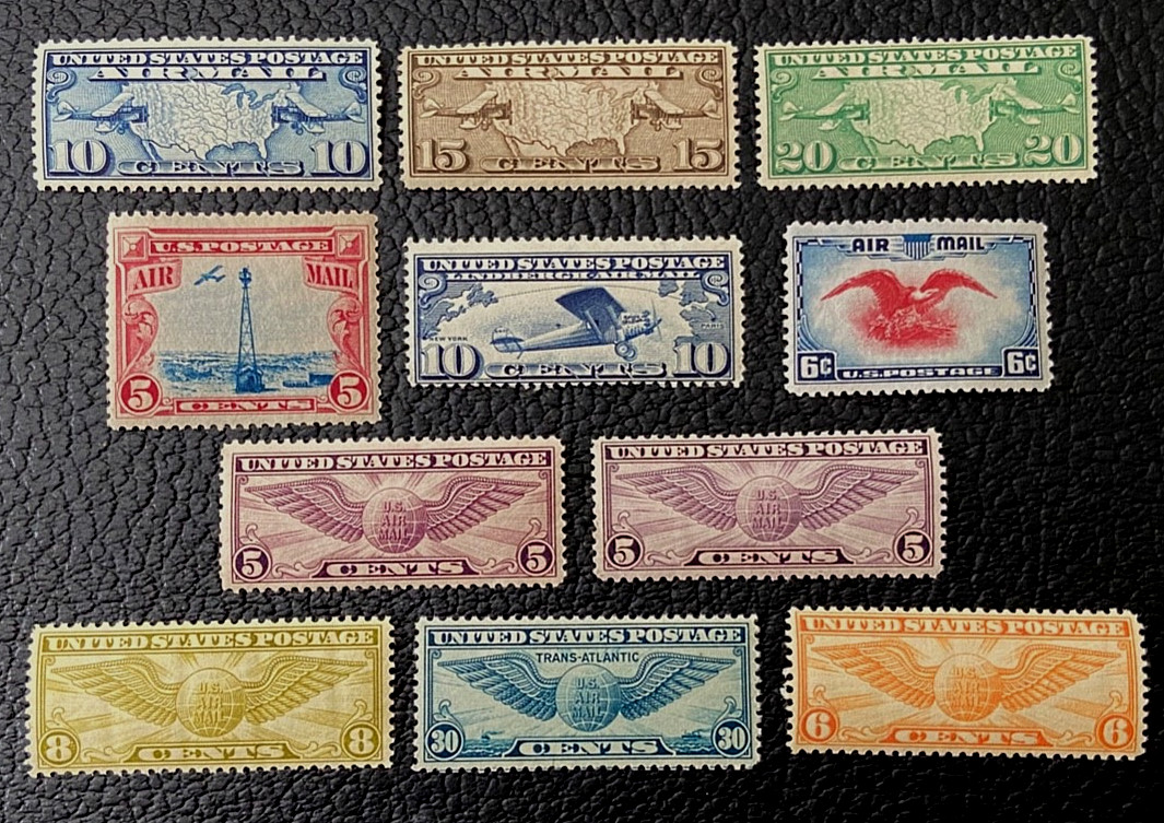 SC# C7-C12, C16, C17, C19 C23 & C24 Awesome Lot of 11 Early Classic Airmails MNH