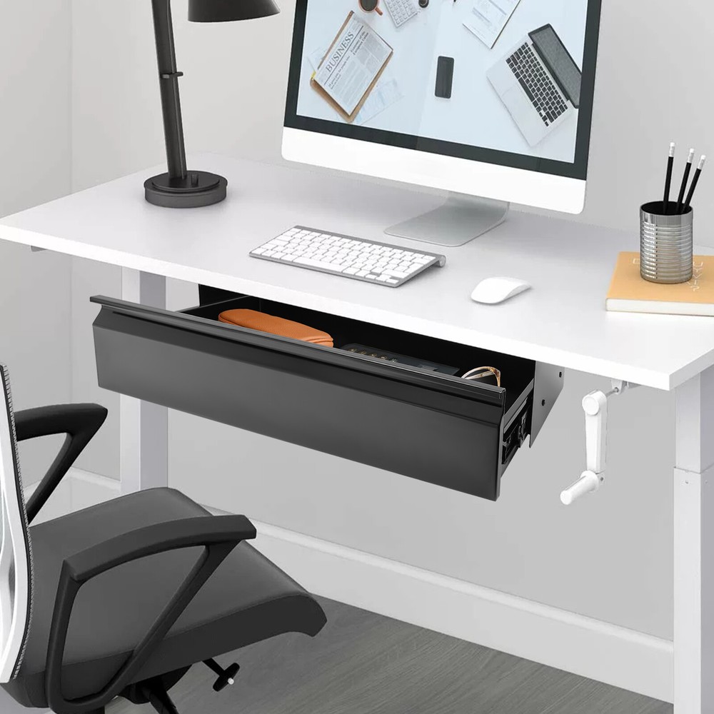 33” Black Space Saver Sliding Under Desk Storage Drawer Pull-out Drawer