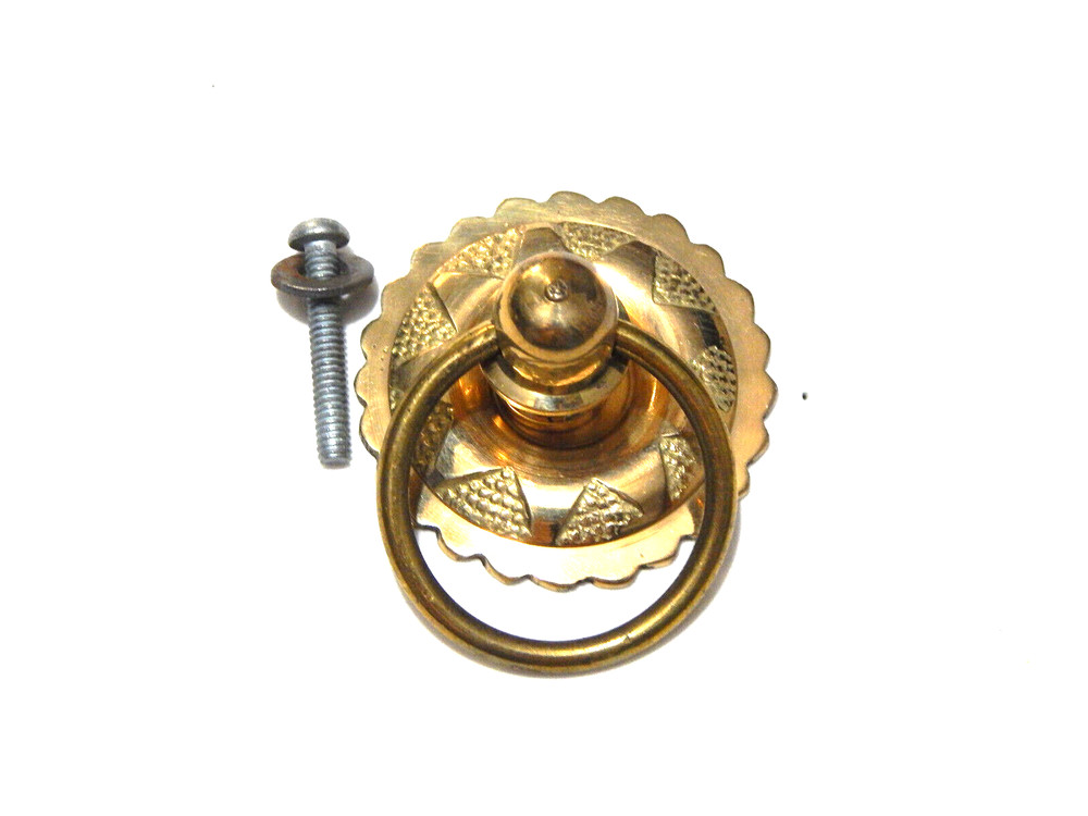 Eastlake Solid Cast Brass Ring Drawer or Door Pull
