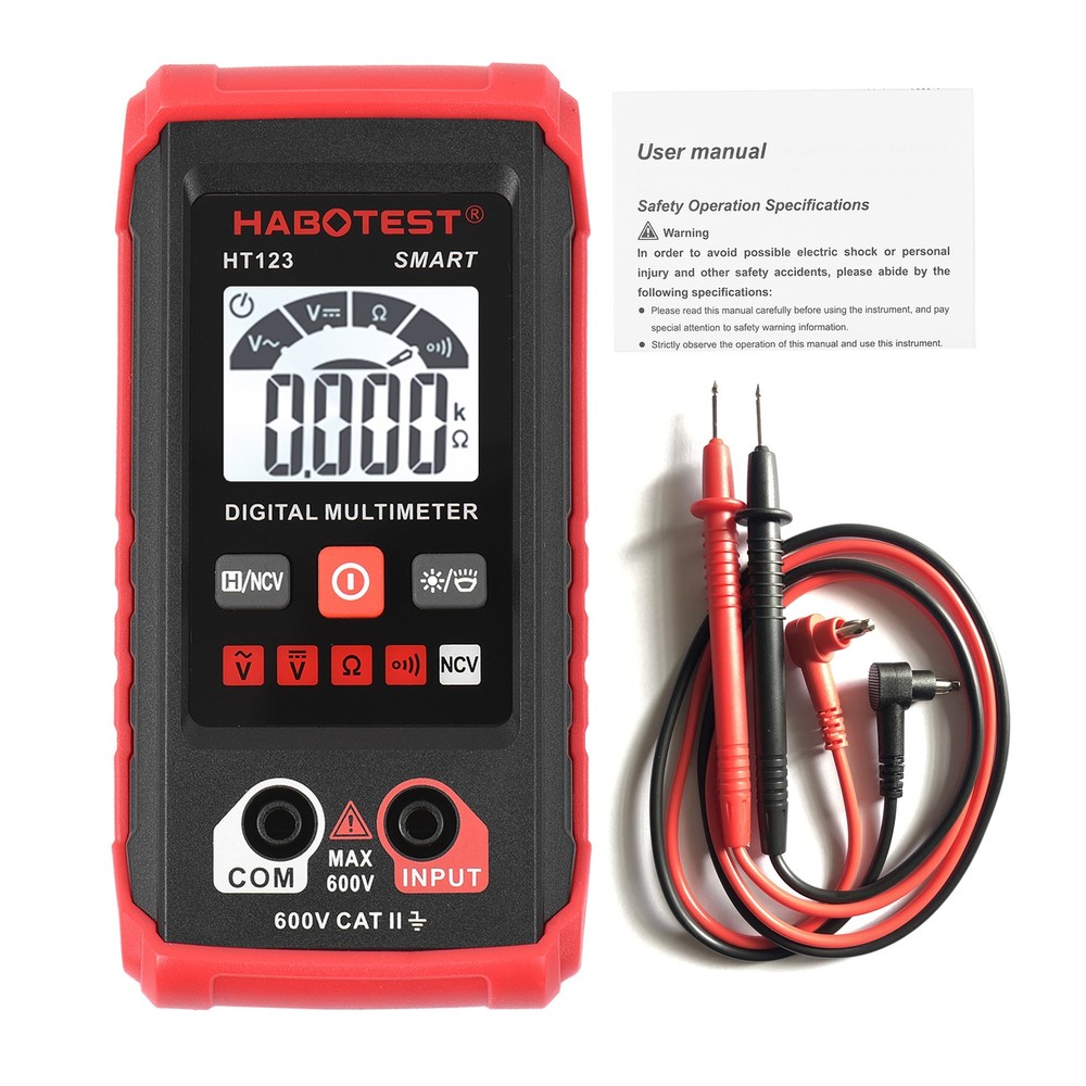 Multimeter Digital Display High Accuracy Backlit Auto Range Intelligent Electric