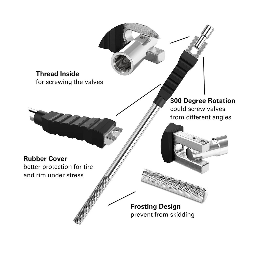 Valve Stem Puller & Installer Tool, w/ Rubber Boot, for Tire Valve Repair