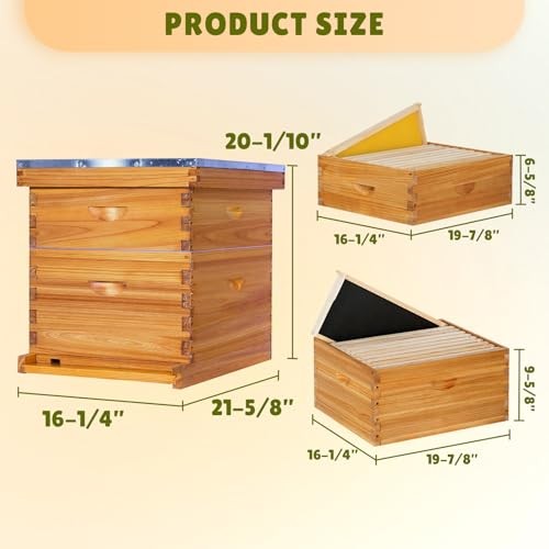 10-Frame Bee Hive Complete Beehive Kit Beeswax Coated Beehive Include Frames