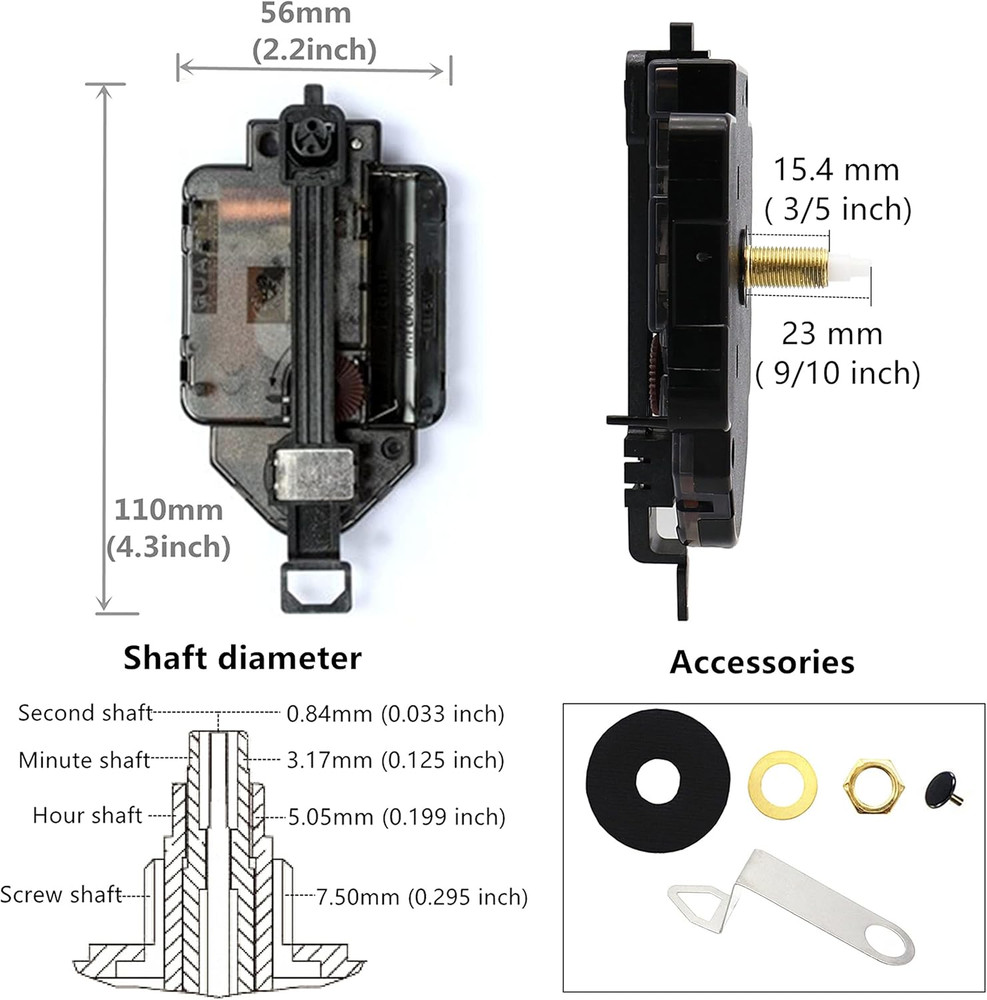 Youngtown 12888 Pendulum Type Movement Step Clock Accessory Quartz DIY Movement