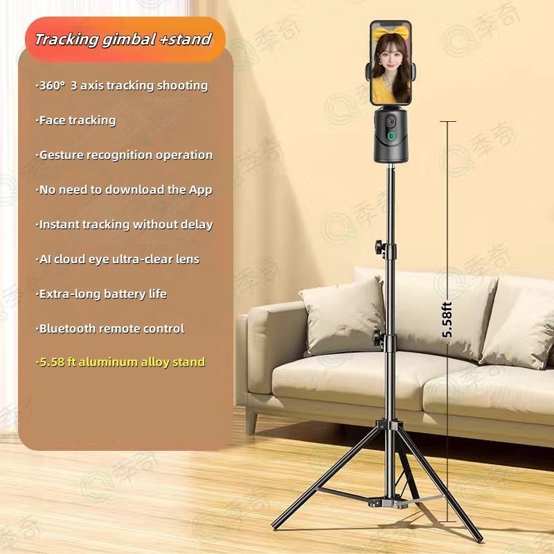 360° Smart Shooting Gimbal Face Tracking Gesture Control Bluetooth Remote