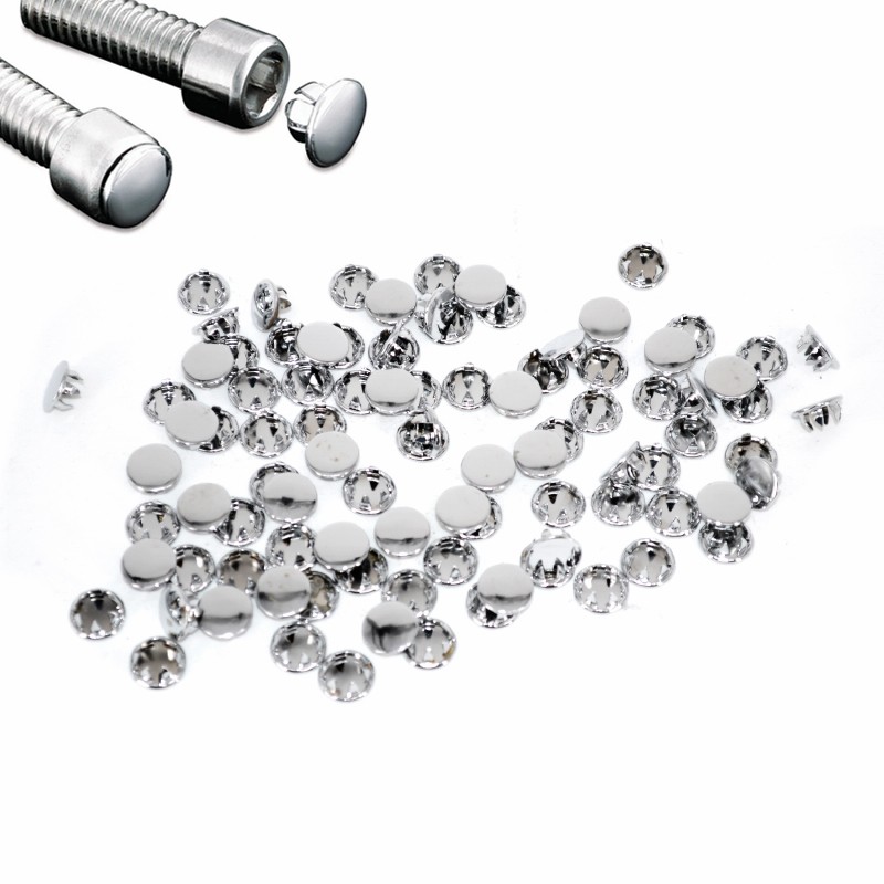 100pcs Chrome Sockethead Steel End Plugs For 7/16" Allen-Head Bolt Screws