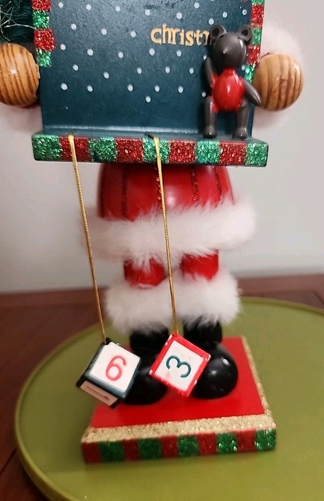 Vintage Countdown To Christmas Santa Nutcracker With Christmas Tree 17" EUC