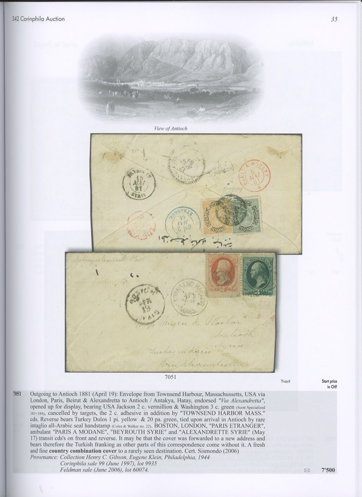 Turkey Foreign Post Offices in the Levant Specialized Auction Catalog Corinphila