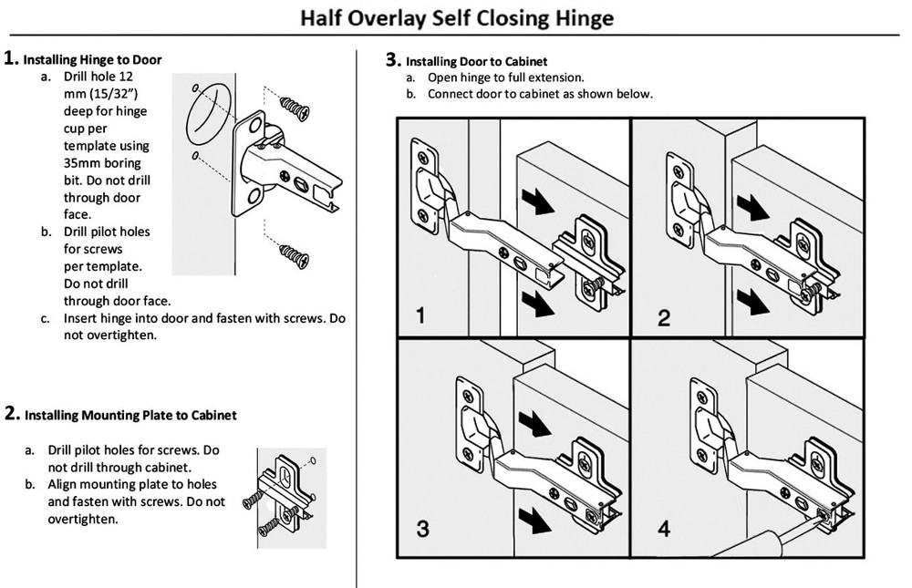 Berta Half Overlay Frameless Concealed Cabinet Hinges (40 Pack)
