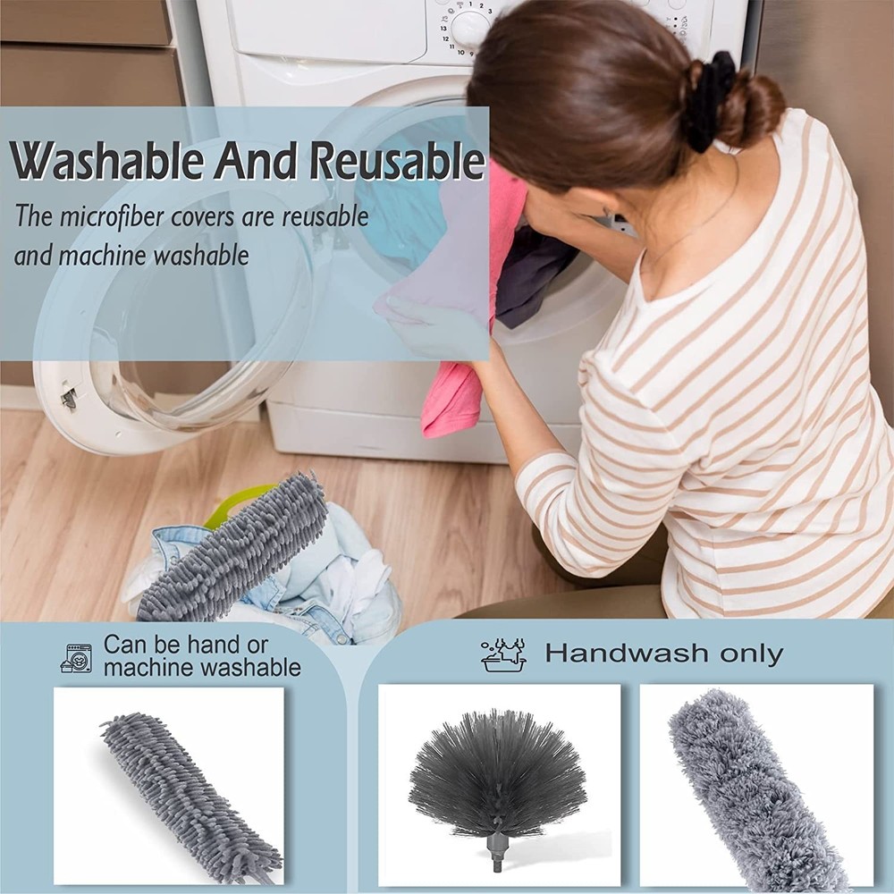 Fulminare 3 in 1 Microfiber Feather Duster 4PCS Mop