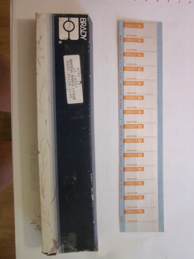 Brady #WOAF-14 circuit label markers