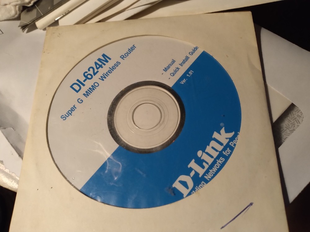 D-Link DI-624M Super G MIMO Wireless Router CDROM Software Windows