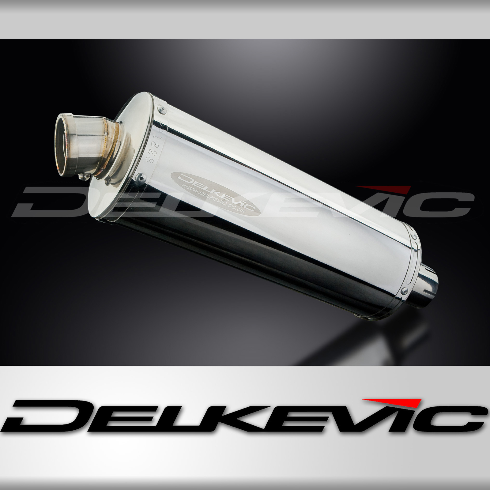 Delkevic Slip On 14" Oval Stainless Motorcycle Exhaust Muffler With Strap