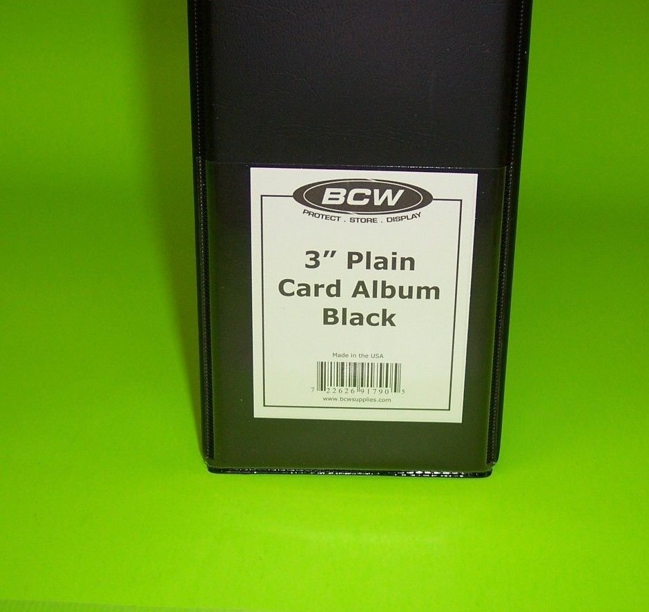 3 BCW 3" ALBUMS - PLAIN BLACK / 3 RING BINDER - HOLDS 90+ BCW PAGES EACH