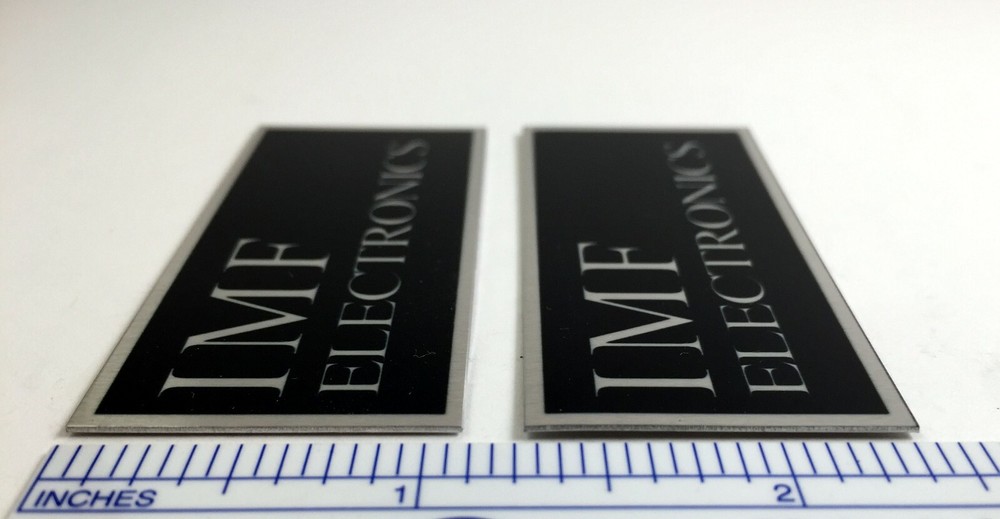 IMF Electronics Speaker Badge Logo Custom Made Aluminum PAIR