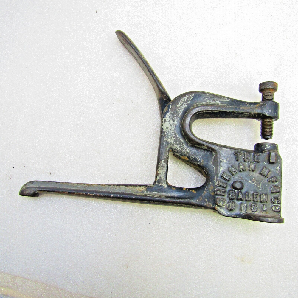 Vintage bench rivet tool by Sheehan Mfg