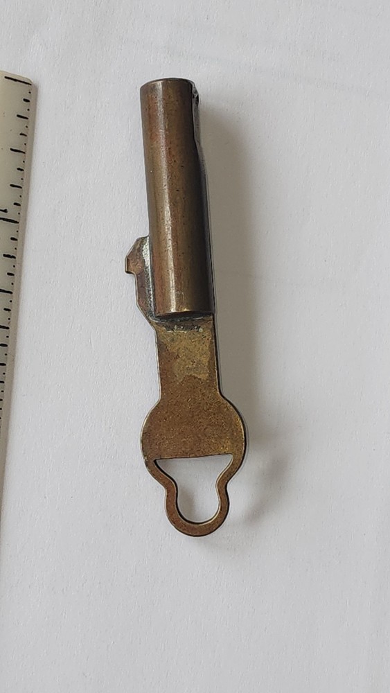Antique solid barrel brass key #7, 3 1/4" , Industrial