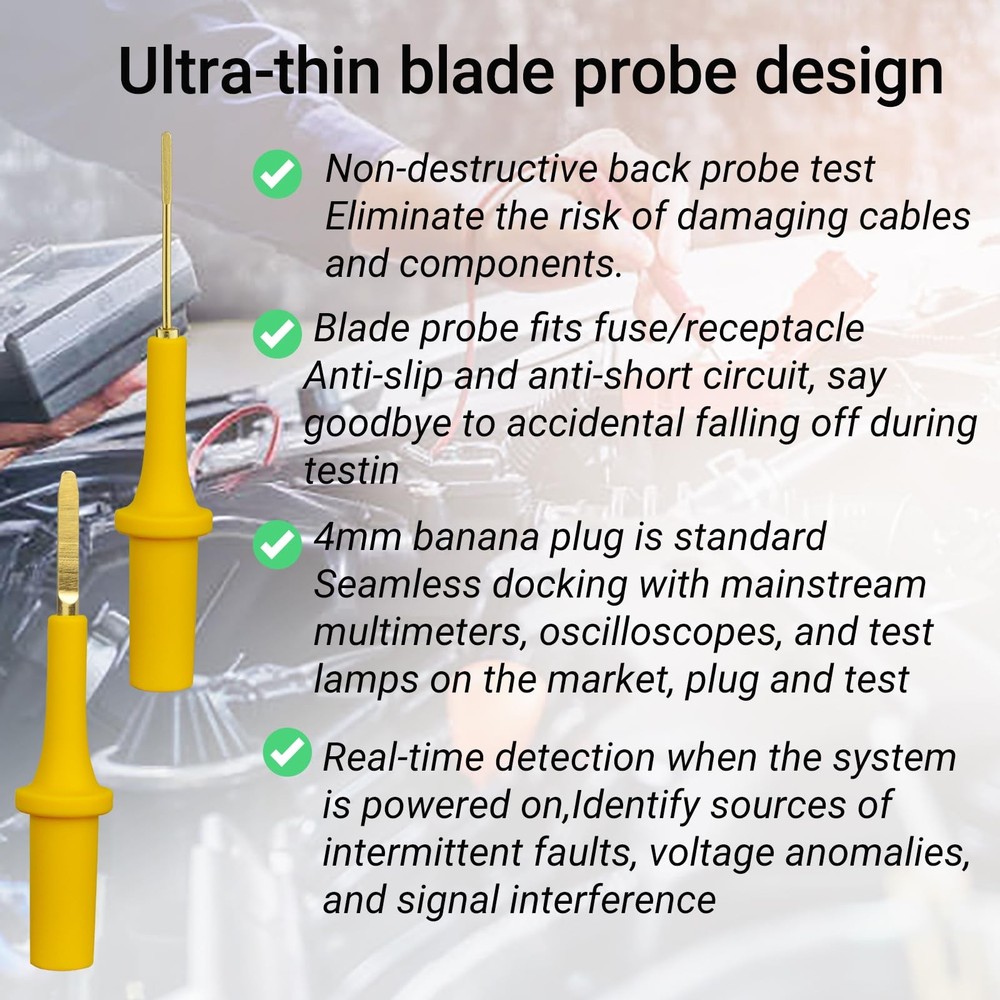 Automotive Test Probe Adapter Kit Back Probe Blade Probe Diagnostic Testing Tool