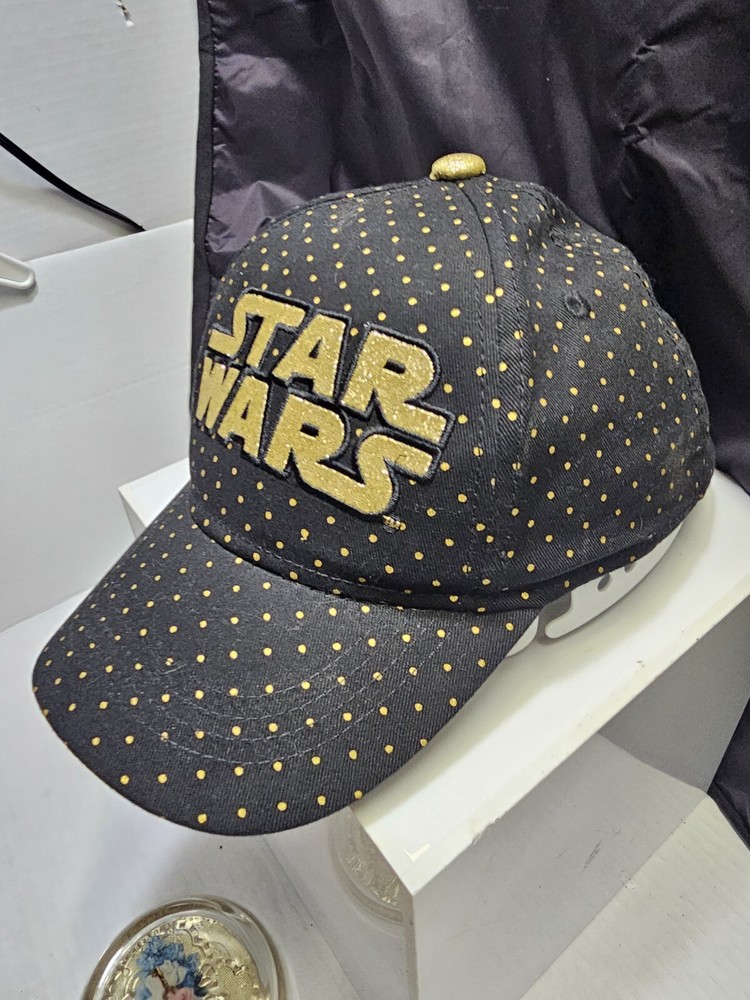 Star Wars Black & Gold Polka Dot Adjustable Back Baseball Hat Cap