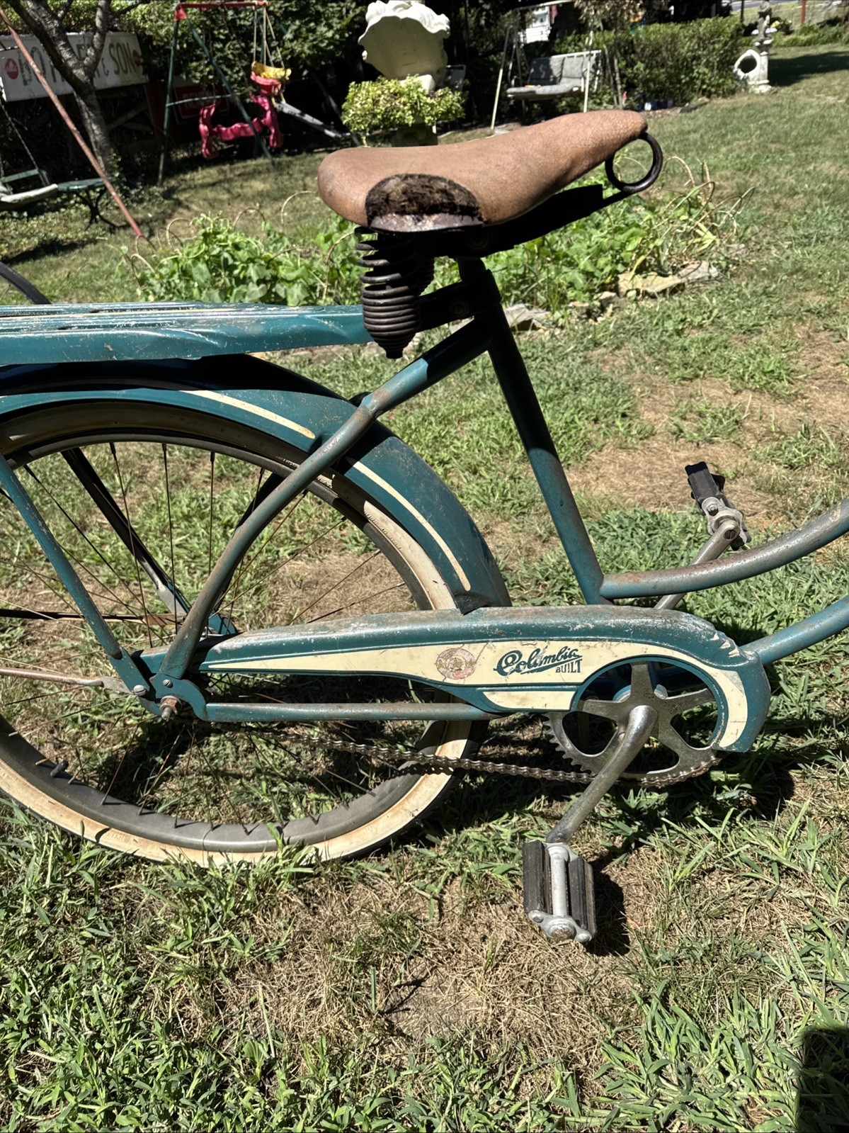 Vintage 1940s 50s Columbia Blue & White All Original Girls Bicycle