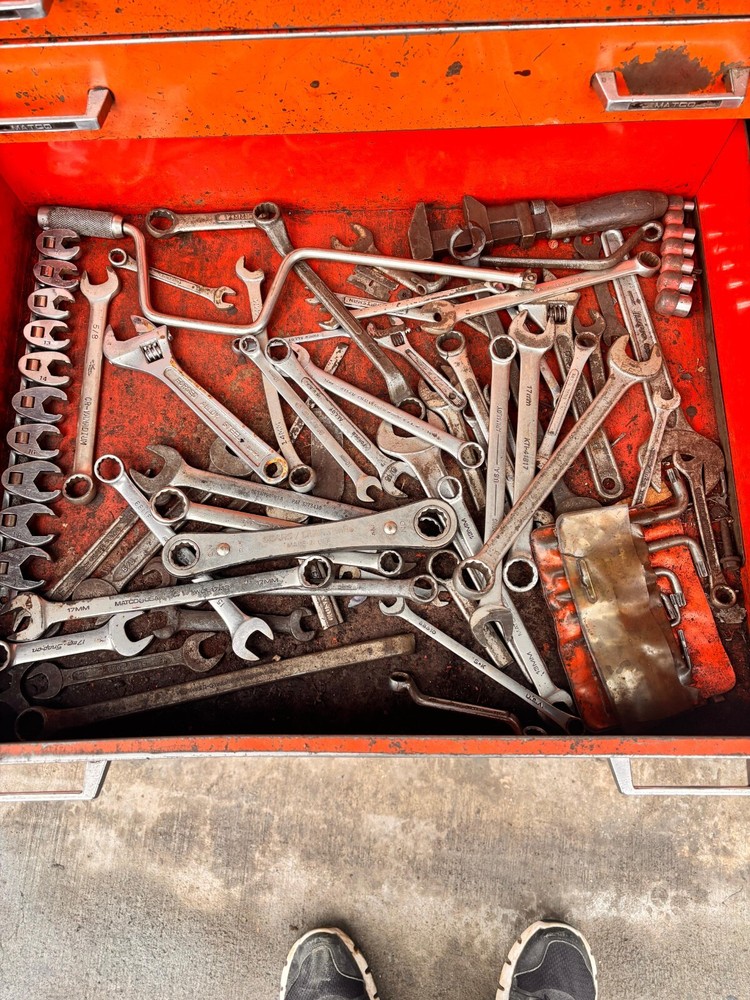 Matco toolbox with tools, Matco wrenches, Socket sets, Craftsman wrenches, etc