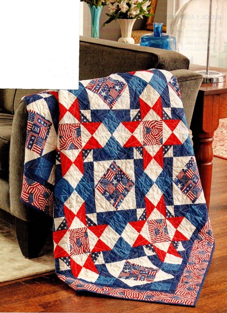 Bountiful Stars Quilt Pattern Pieced NM