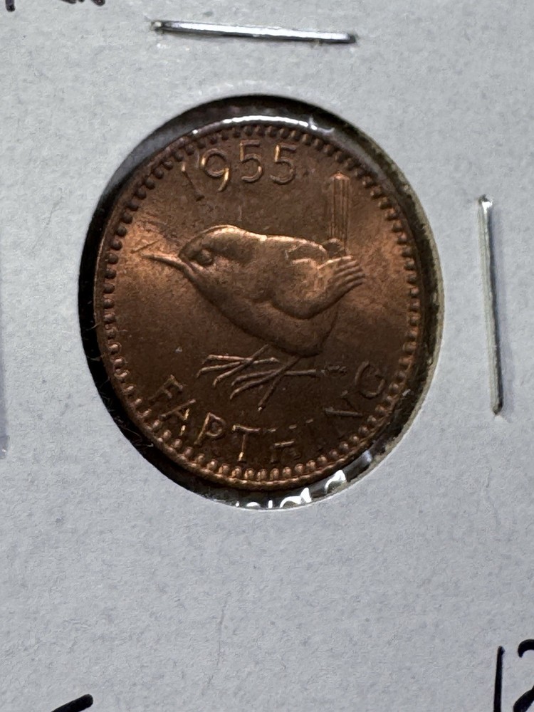 1955 Great Britain Farthing Bronze Coin