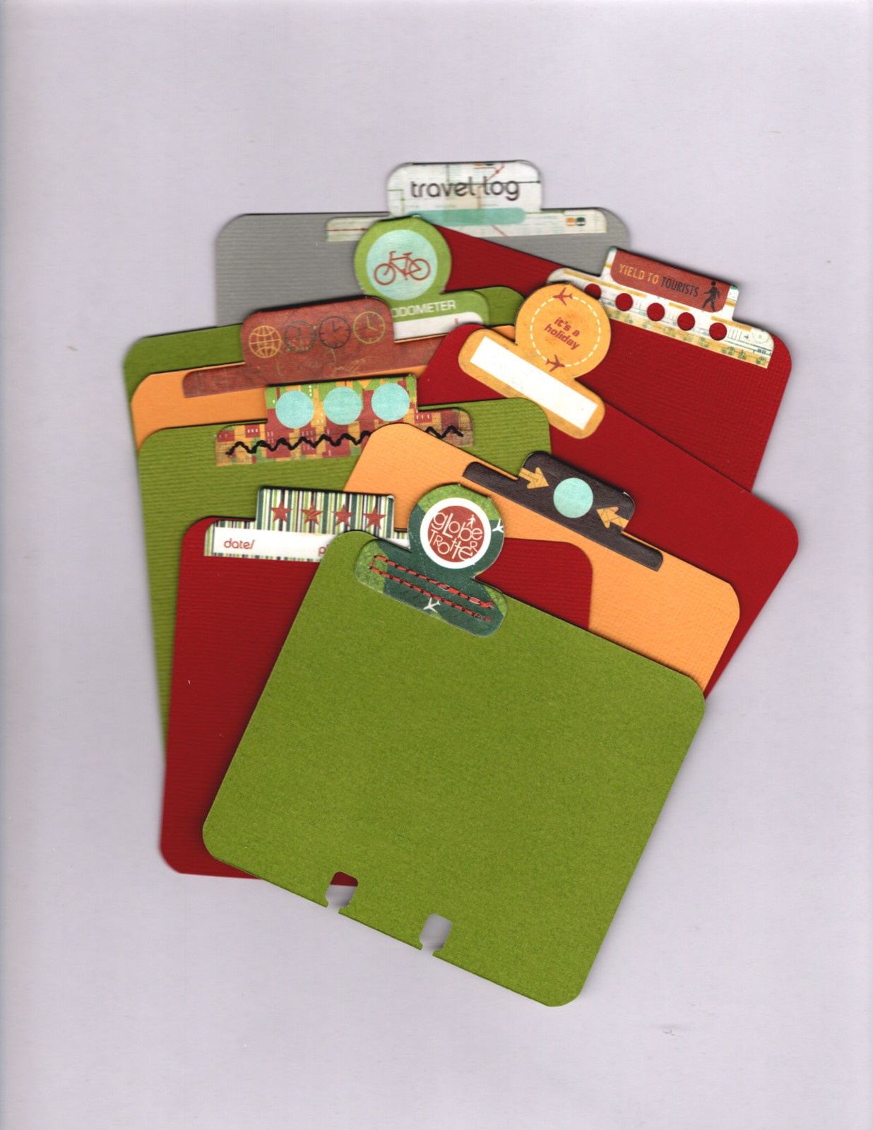 BasicGrey WANDER (9) MEMORYDEX/ROLODEX TABBED CARDS HANDMADE