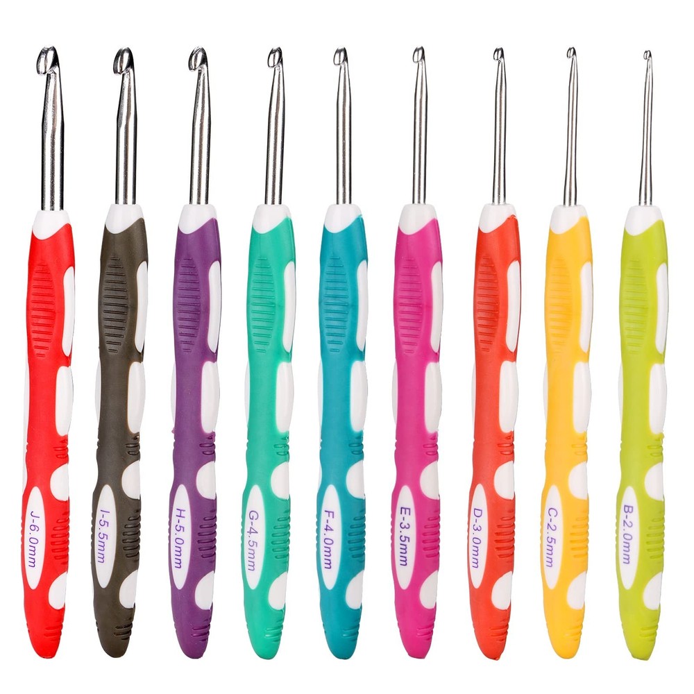 Ruidi TPR and ABS Handle Crochet Hook(9pcs)