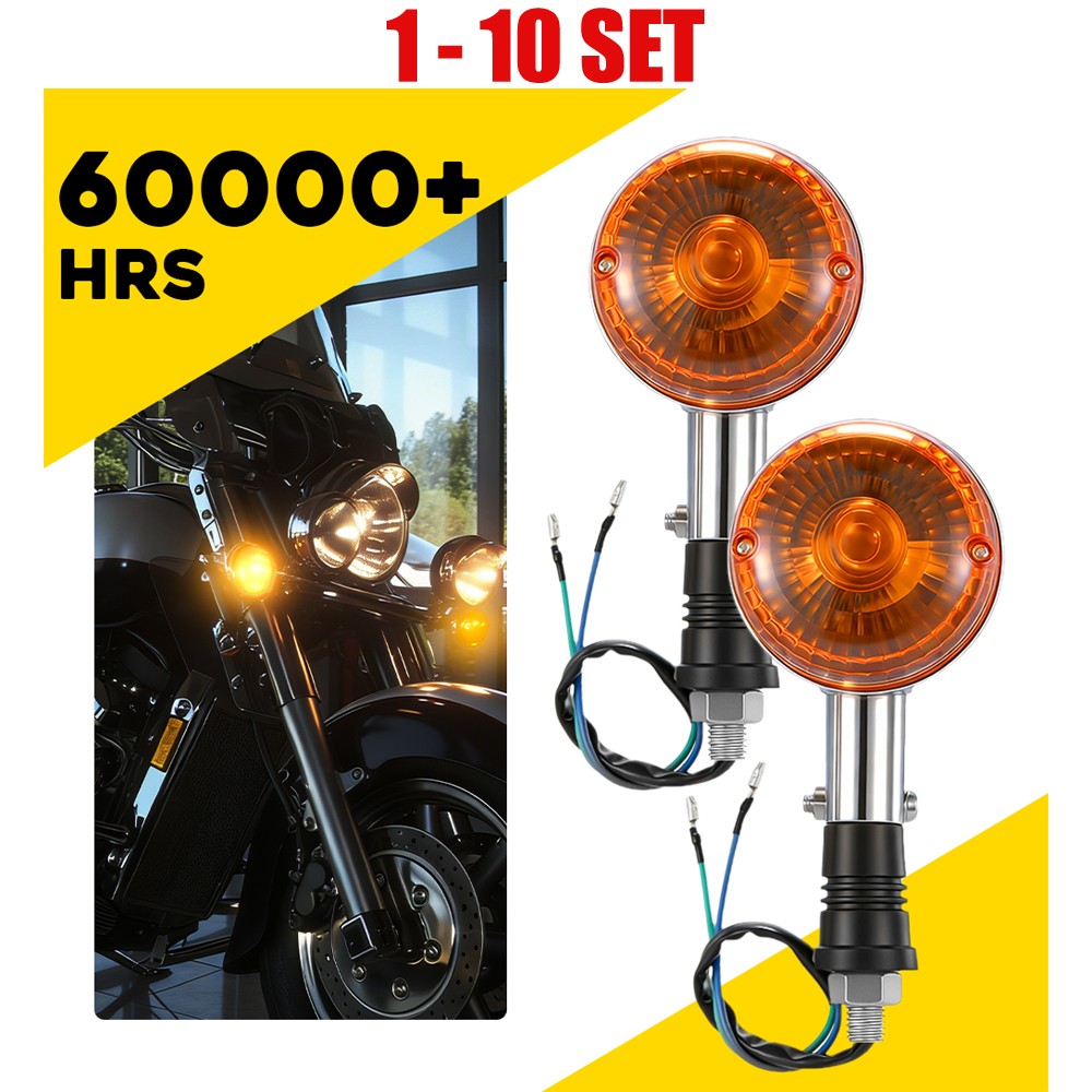 2-20 Chrome Amber Flush Mount Turn Signal Light Blinker Fit Yamaha Virago XV1000