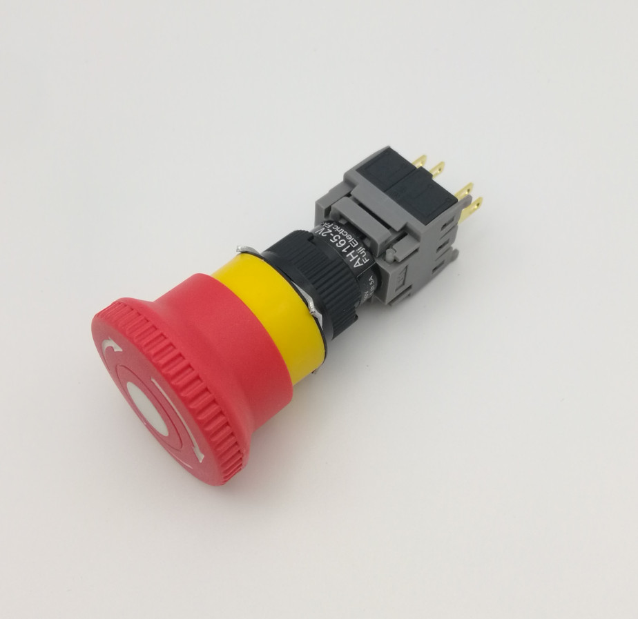 1PC AH165-2V 1NO1NC 16mm Emergency stop button switch