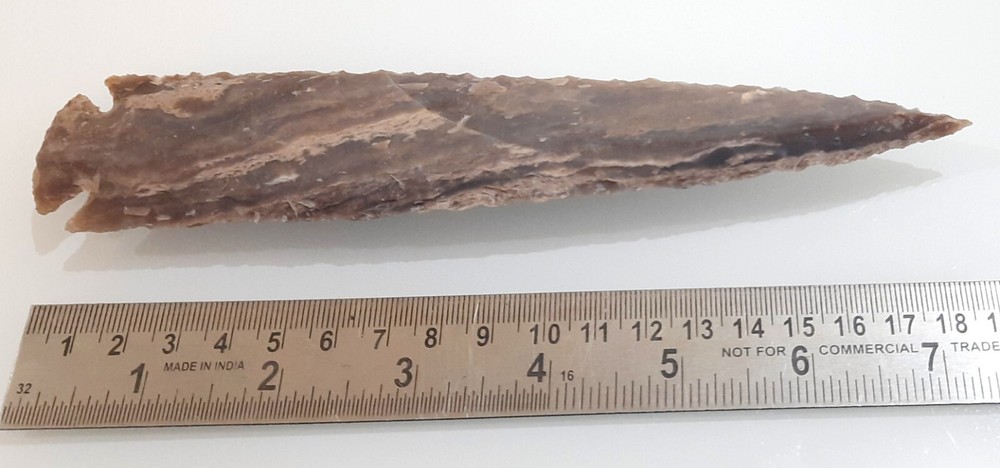 Agate Crafted Arrowhead 7 Inches Flint Stone Point
