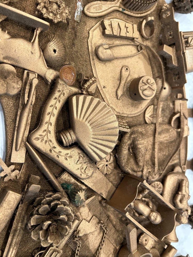 Large Vintage Found Object Art Wall Hanging