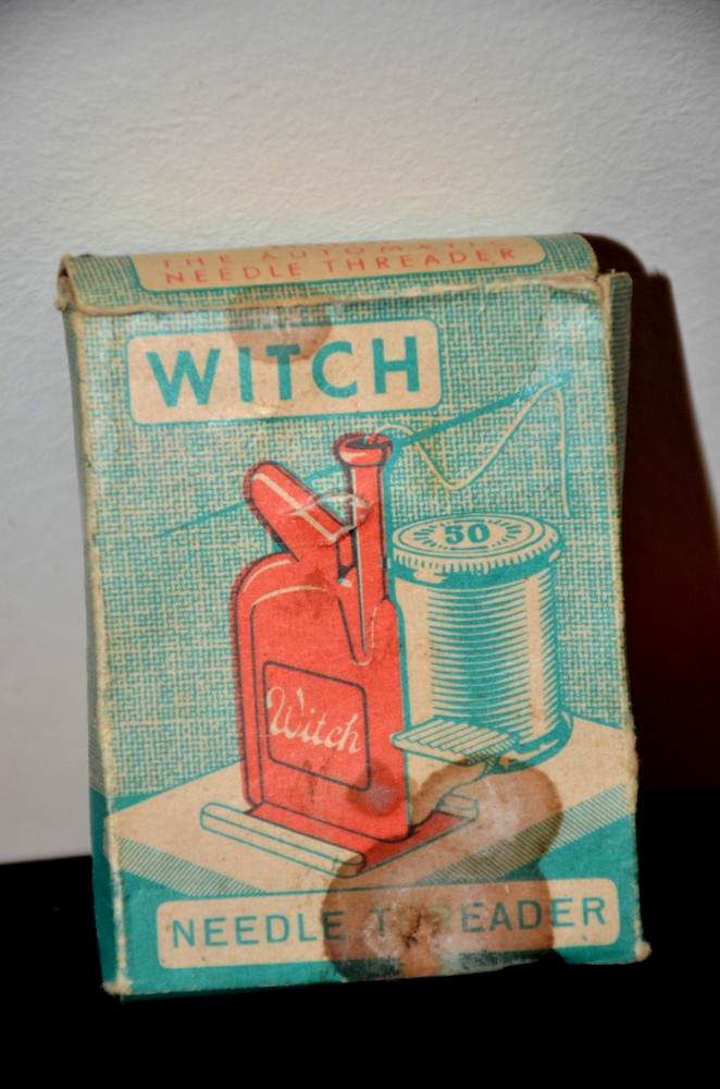 Vintage Witch Automatic Sewing Needle Threader Instructions and original box