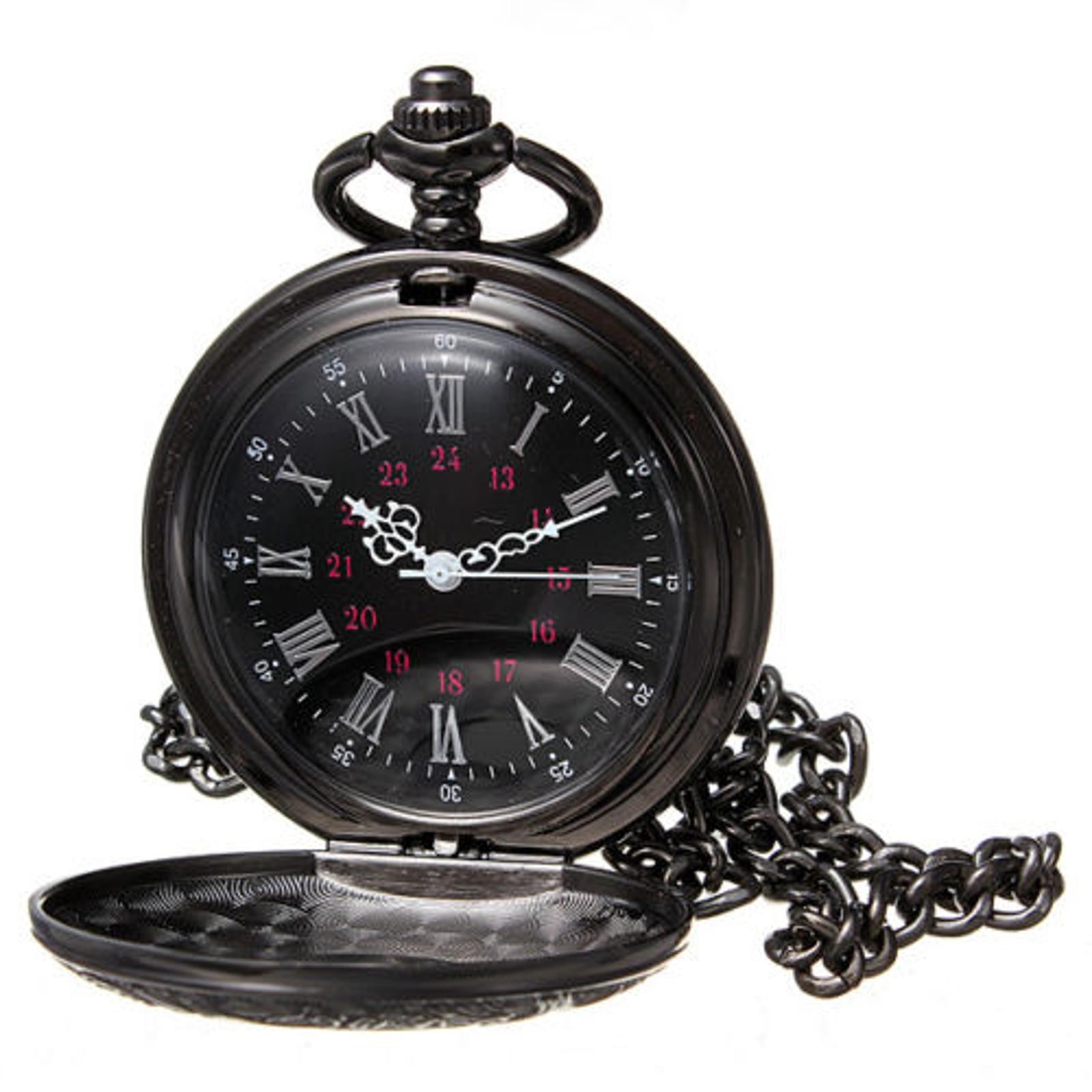 Retro Steampunk Pocket Watch Vintage Quartz Pendant Necklace Chain Gift