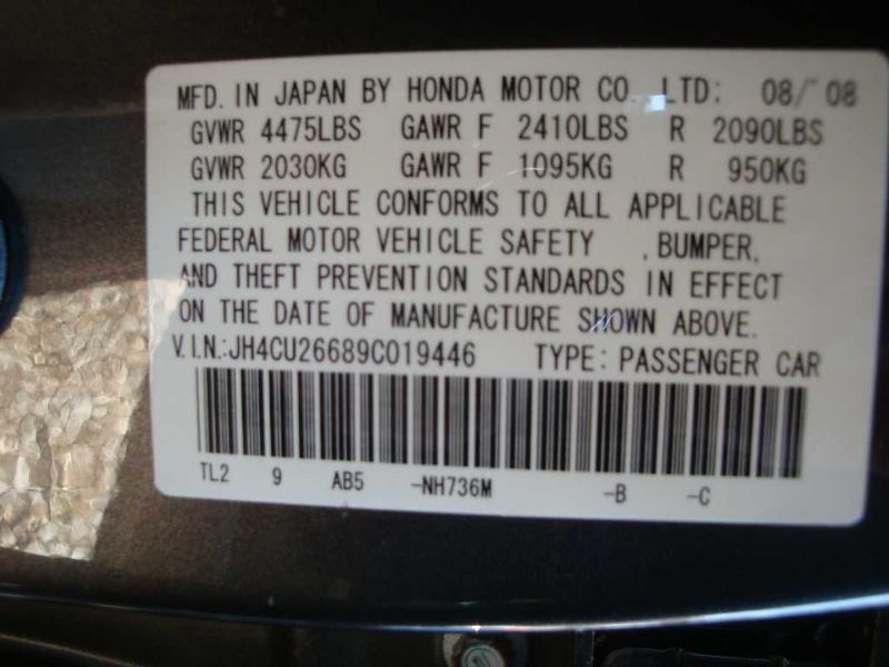 09 TSX OEM NAVIGATION DISPLAY SCREEN