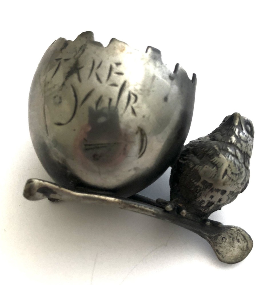 Vintage Bird Wishbone SilverPlate Tooth Pick Holder