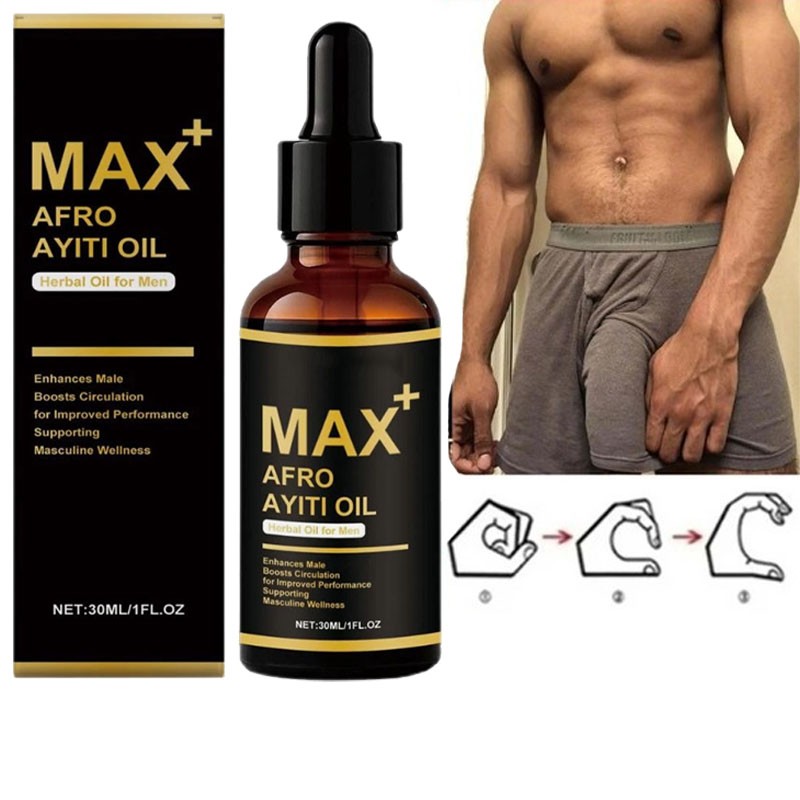 Max+ Afro Ayiti Oil Herbal Oil for Man Enhances Male Boosts Circulation NEW