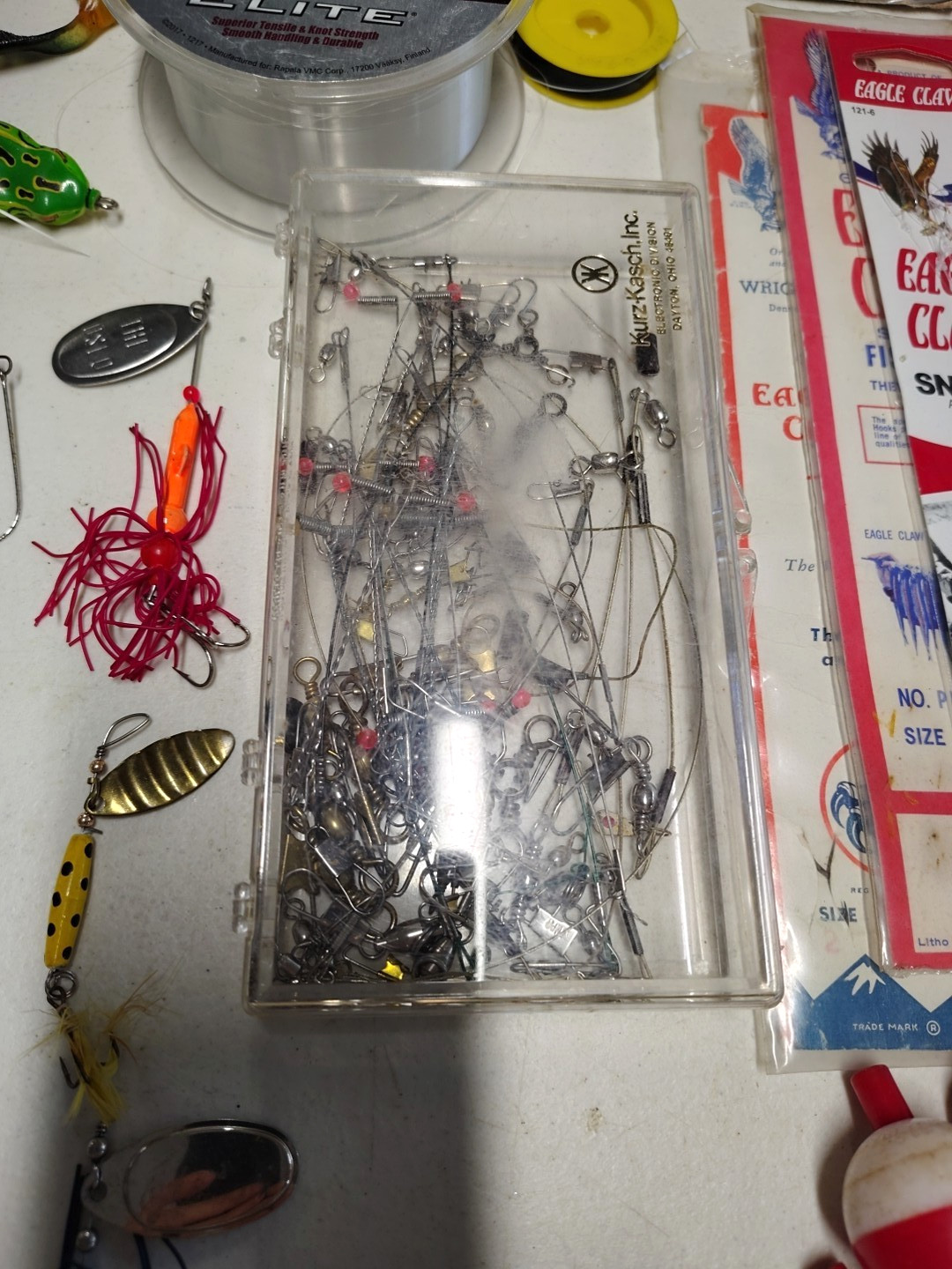 Fishing Supply Lot - Spinners, Line, Hooks, Bobbers, & More, New & Used (#2)