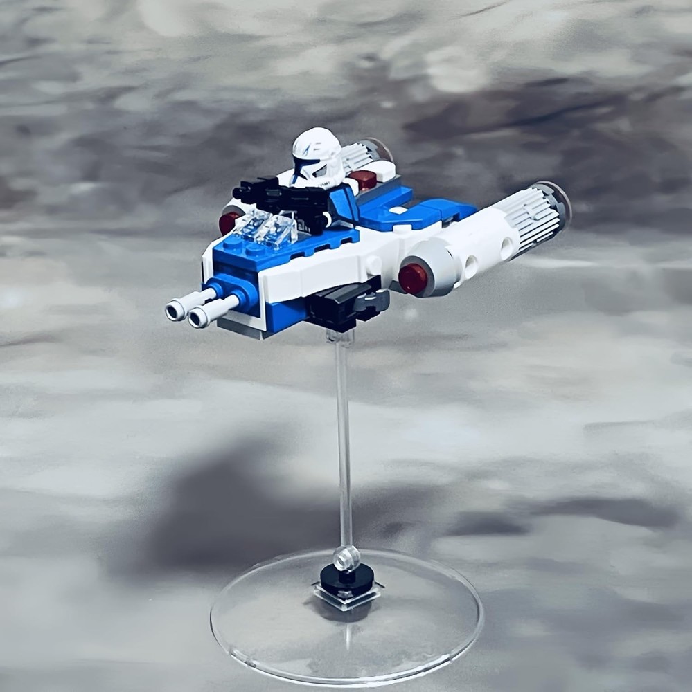 Y-Wing Microfighter Display Stand -4-Pack No-Assembly, Transparent Riser with...