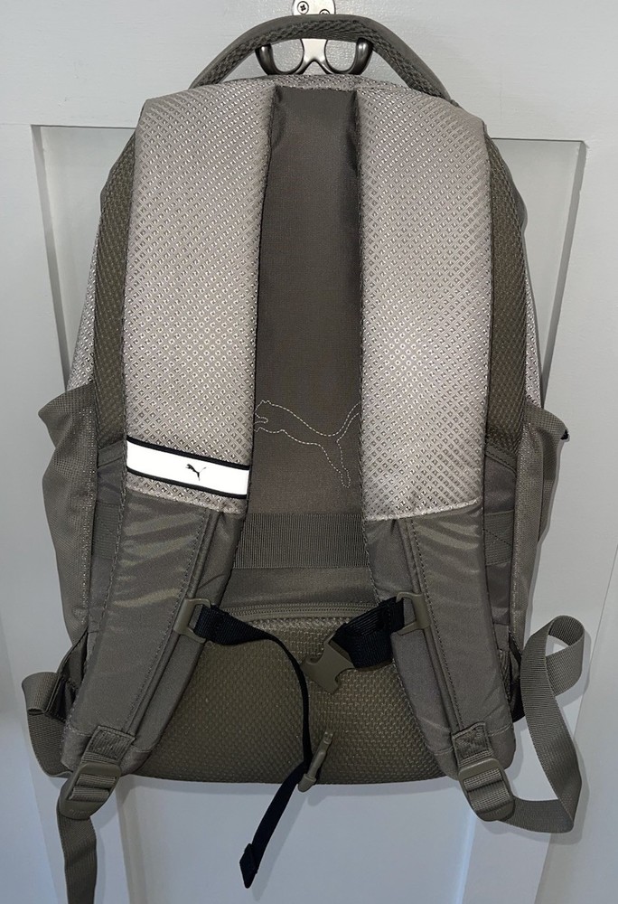 Puma Backpack Challenger 2 Tan Pockets Reflective Compression Straps School