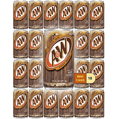 Root Beer Mini Soda Cans, 7.5 oz Soft Drinks Bulk Snacks Pack, Small