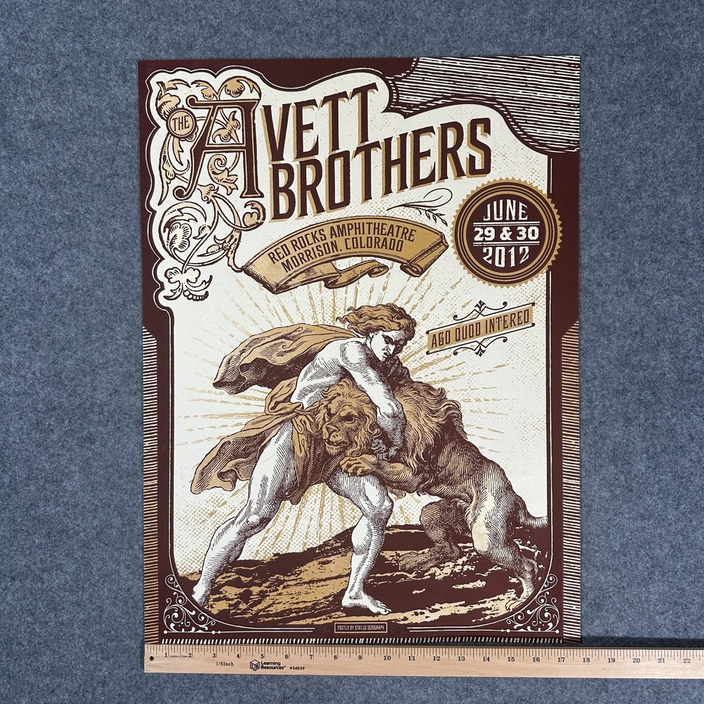 Avett Brothers Red Rocks Colorado 2012 Poster #111/300 Signed By Justin Helton