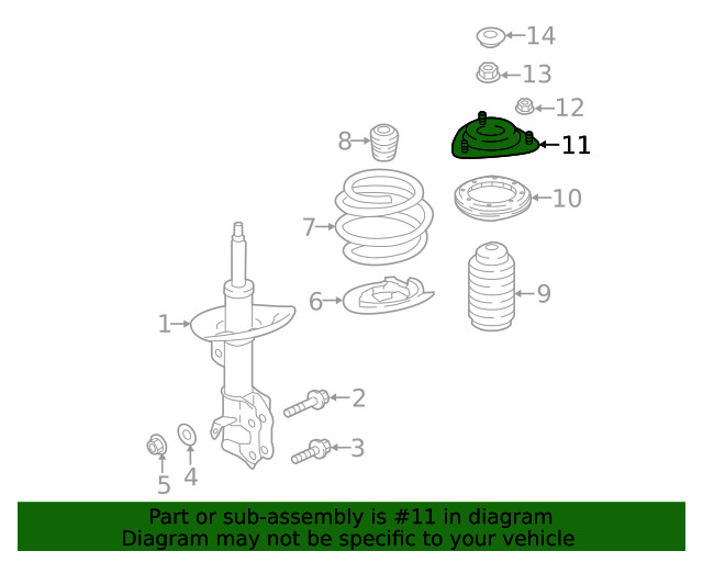 Genuine Subaru Suspension Strut Mount 20320FL00A